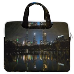 New York Night Central Park Skyscrapers Skyline Macbook Pro 16  Double Pocket Laptop Bag  by Cowasu
