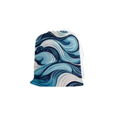 Pattern Ocean Waves Arctic Ocean Blue Nature Sea Drawstring Pouch (small)