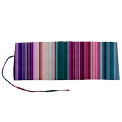 Vertical Line Color Lines Texture Roll Up Canvas Pencil Holder (s)