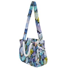 Stones Gems Multi Colored Rocks Rope Handles Shoulder Strap Bag by Bangk1t
