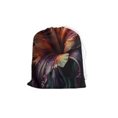 Flower Orange Lilly Drawstring Pouch (medium) by Ndabl3x