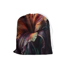 Flower Orange Lilly Drawstring Pouch (large) by Ndabl3x