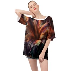 Flower Orange Lilly Oversized Chiffon Top