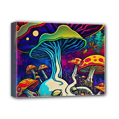 Mushrooms Fungi Psychedelic Deluxe Canvas 14  X 11  (stretched)