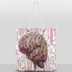 Brain Think Neurons Circuit Full Print Rope Handle Tote (large) by Wav3s