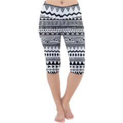 Boho-style-pattern Lightweight Velour Cropped Yoga Leggings by Wav3s