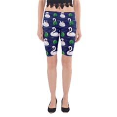 Swan-pattern-elegant-design Yoga Cropped Leggings by Wav3s
