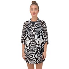Tile Repeating Pattern Texture Half Sleeve Chiffon Kimono by Ndabl3x