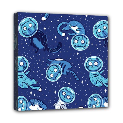 Cat Spacesuit Space Suit Astronaut Pattern Mini Canvas 8  X 8  (stretched)