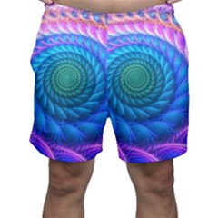Peacock Feather Fractal Men s Shorts by Wav3s