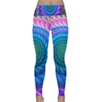 Peacock Feather Fractal Lightweight Velour Classic Yoga Leggings