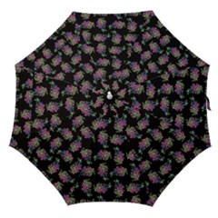 Midnight Noir Garden Chic Pattern Straight Umbrellas by dflcprintsclothing