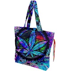 Cannabis Psychedelic Drawstring Tote Bag