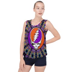 Gratefuldead Grateful Dead Pattern Bubble Hem Chiffon Tank Top by Cowasu