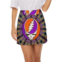 Gratefuldead Grateful Dead Pattern Mini Front Wrap Skirt by Cowasu