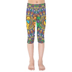 Grateful Dead Pattern Kids  Capri Leggings  by Cowasu