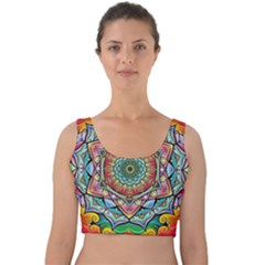 Mandalas Psychedelic Velvet Crop Top by Cowasu