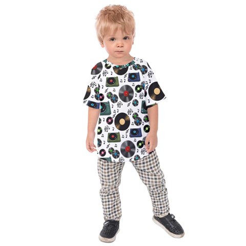 Records Vinyl Seamless Background Kids  Raglan Tee by Bangk1t