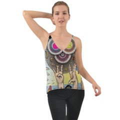 Vintage Trippy Aesthetic Psychedelic 70s Aesthetic Chiffon Cami by Bangk1t