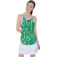 Golf Course Par Golf Course Green Racer Back Mesh Tank Top by Cowasu