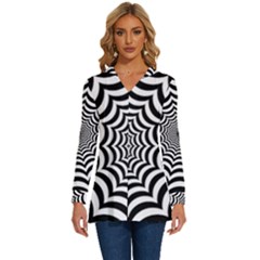 Spider Web Hypnotic Long Sleeve Drawstring Hooded Top by Amaryn4rt