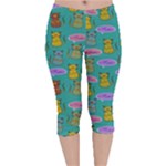 Meow Cat Pattern Velvet Capri Leggings 