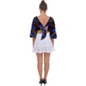 Mandala Pattern Kaleidoscope Tie Back Butterfly Sleeve Chiffon Top View2