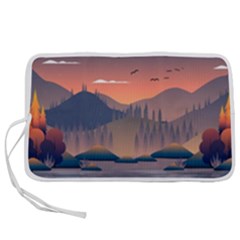 Cool Landscape Night Minimal Art Minimalist Pen Storage Case (m) by Ravend