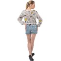 Set-cute-colorful-doodle-hand-drawing Banded Bottom Chiffon Top View2