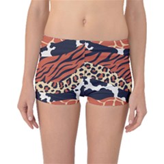 Mixed-animal-skin-print-safari-textures-mix-leopard-zebra-tiger-skins-patterns-luxury-animals-textur Boyleg Bikini Bottoms by uniart180623