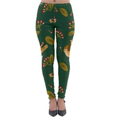 Cute-seamless-pattern-bird-with-berries-leaves Lightweight Velour Leggings by uniart180623