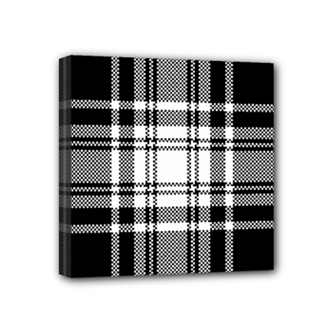 Pixel-background-design-modern-seamless-pattern-plaid-square-texture-fabric-tartan-scottish-textile- Mini Canvas 4  X 4  (stretched)