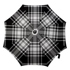 Pixel-background-design-modern-seamless-pattern-plaid-square-texture-fabric-tartan-scottish-textile- Hook Handle Umbrellas (large) by uniart180623