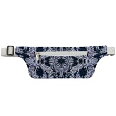 Cobalt Grey Arabesque Active Waist Bag by kaleidomarblingart