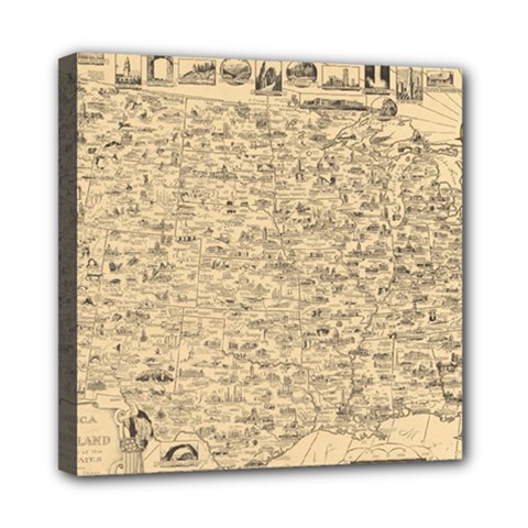 1940 Vintage Map Of The Usa Mini Canvas 8  X 8  (stretched) by uniart180623