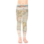 Old World Map Of Continents The Earth Vintage Retro Kids  Classic Winter Leggings
