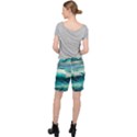 Waves Ocean Sea Tsunami Nautical Painting Women s Pocket Shorts View2