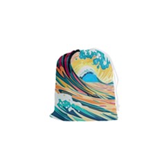 Waves Ocean Sea Tsunami Nautical Arts Drawstring Pouch (xs)