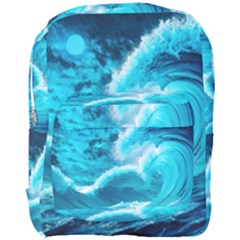 Ai Generated Waves Ocean Sea Tsunami Nautical Sea Full Print Backpack by uniart180623