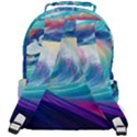 Waves Ocean Sea Tsunami Nautical Nature Water Rounded Multi Pocket Backpack View3