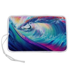 Waves Ocean Sea Tsunami Nautical Nature Water Pen Storage Case (l)