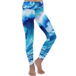 Tsunami Tidal Wave Ocean Waves Sea Nature Water Blue Painting Kids  Lightweight Velour Classic Yoga Leggings
