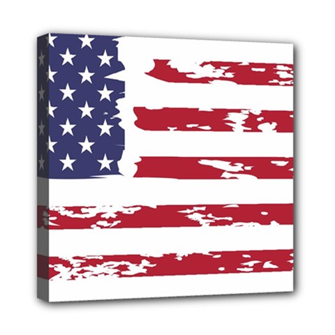 Flag Usa Unite Stated America Mini Canvas 8  X 8  (stretched) by uniart180623