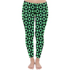 Mazipoodles Green Donuts Polka Dot Classic Winter Leggings by Mazipoodles