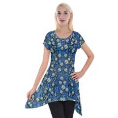 Lotus Bloom In The Calm Sea Of Beautiful Waterlilies Short Sleeve Side Drop Tunic by pepitasart