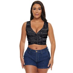 Black Background With Text Overlay Mathematics Trigonometry Women s Sleeveless Wrap Top by uniart180623