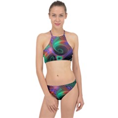 Circle Art 3d Artwork Graphics Vortex Colorful Digital Art Halter Bikini Set by uniart180623