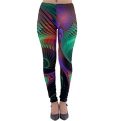 Circle Art 3d Artwork Graphics Vortex Colorful Digital Art Lightweight Velour Leggings by uniart180623