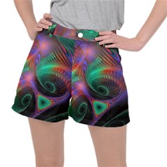 Circle Art 3d Artwork Graphics Vortex Colorful Digital Art Women s Ripstop Shorts by uniart180623
