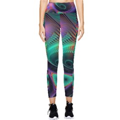 Circle Art 3d Artwork Graphics Vortex Colorful Digital Art Pocket Leggings  by uniart180623